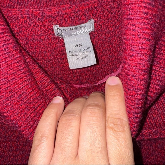 NEW DIRECTIONS WEEKEND Short Sleeve Cowl Neck Poncho Sweater, Womens 3X - Picture 3 of 13